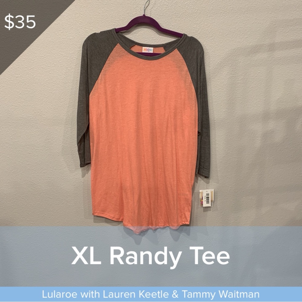 LuLaRoe Randy Tee with Floral and Gray